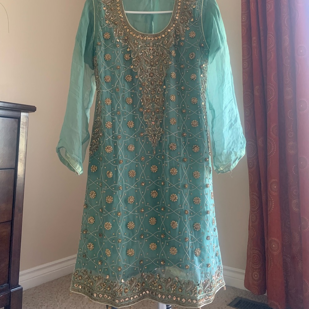 Pakistani/ Indian Chiffon Embroidered Dress